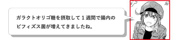 ガラクトオリゴ糖を摂取して1週間で腸内のビフィズス菌が増えてきましたね。