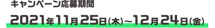 キャンペーン応募期間 2021年11月25日（木）～12月24日（金）