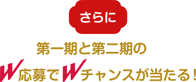 さらに第一期と第二期のW応募でWチャンスが当たる!