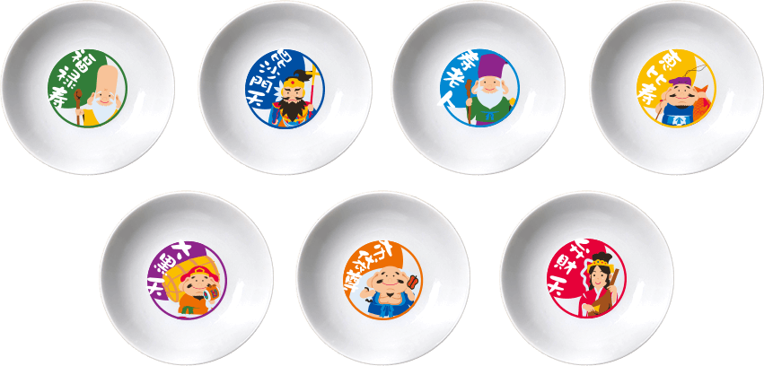 ヤクルトオリジナル七福神豆皿セット（7種）